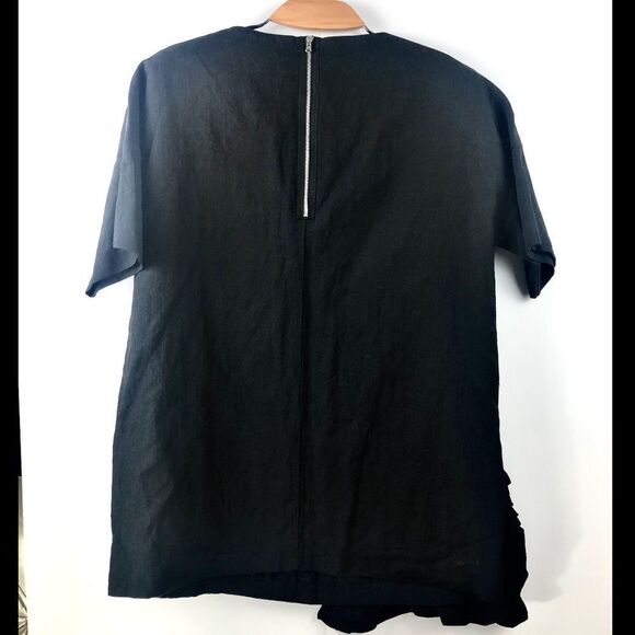 NUOVO Borgo Black Short Sleeved Tunic Size M Lagenlook Avant Garde - Picture 2 of 5